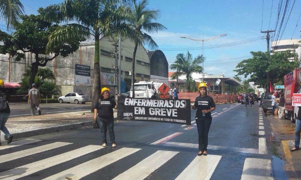 Os enfermeiros estão em greve desde a última quarta-feira / Foto: Karla Vasconcelos/Seepe/Divulgação