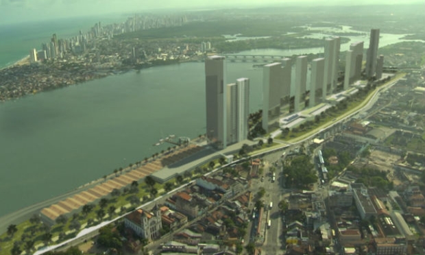 Projeto Novo Recife prevê a construção de 13 torres de até 40 andares no Cais José Estelita / Foto: Reprodução internet